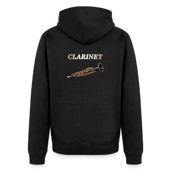 CLARINET - Unisex Premium Bio Zip Hoodie - Schwarz - Hinten - Nico (187cm)