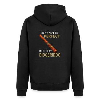 DIDGERIDOO I MAY NOT BE PERFECT - Unisex Premium Organic Zip Hoodie - black - Back - Nico (187cm)
