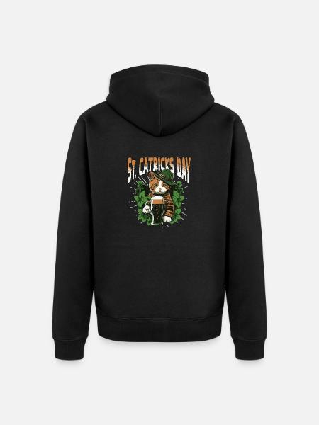 Funny St. Patrick's Day Drinking - Unisex Premium Organic Zip Hoodie - black