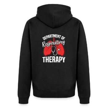 Abteilung für Atemtherapie Peds RT - Unisex Premium Bio Zip Hoodie - Schwarz - Hinten - Nico (187cm)