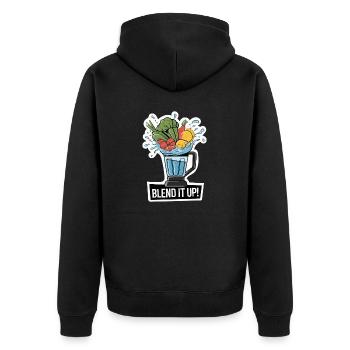 BLEND IT UP - Unisex Premium Organic Zip Hoodie - black - Back - Nico (187cm)