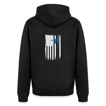 Canne à pêche drapeau - Veste à capuche bio Premium Unisexe - noir - Dos - Nico (187cm)
