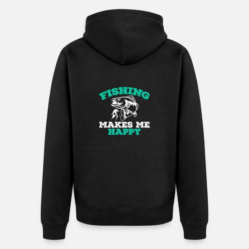La pêche me rend heureux - Veste à capuche bio Premium Unisexe - noir