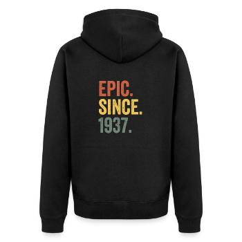 Epic Depuis 1937 Année de naissance Anniversaire - Veste à capuche bio Premium Unisexe - noir - Dos - Nico (187cm)