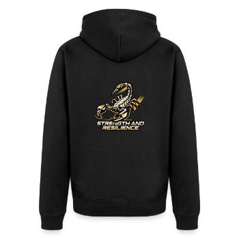 FORCE ET RÉSILIENCE - Veste à capuche bio Premium Unisexe - noir - Dos - Nico (187cm)