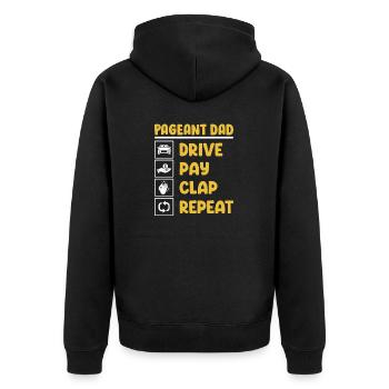 Fahren Bezahlen Klatschen Wiederholen Glanz Glam Festzug Vater - Unisex Premium Bio Zip Hoodie - Schwarz - Hinten - Nico (187cm)