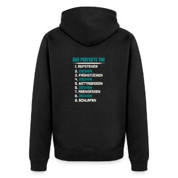 Controller Videospiel Zocker Gamer Computerspiel - Unisex Premium Bio Zip Hoodie - Schwarz - Hinten - Nico (187cm)