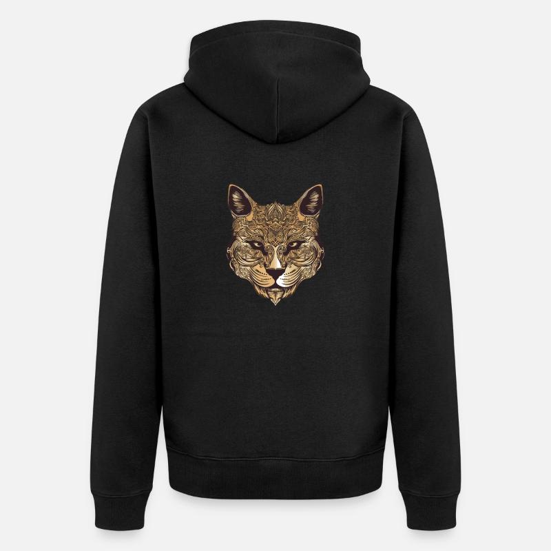 Portrait de chat - Veste à capuche bio Premium Unisexe - noir