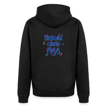 1966 Vintage Graffiti Glitch - 59 ans de style - Veste à capuche bio Premium Unisexe - noir - Dos - Nico (187cm)