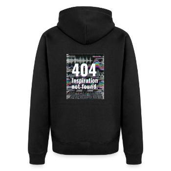 404 Inspiration nicht gefunden - Unisex Premium Bio Zip Hoodie - Schwarz - Hinten - Nico (187cm)