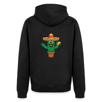 Mexique Maracas Sombrero Hat Tacos Cactus - Veste à capuche bio Premium Unisexe - noir - Dos - Nico (187cm)