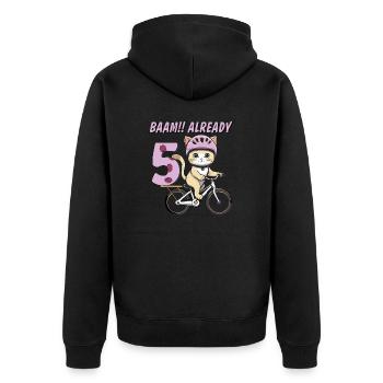 VÉLO CHAT BAAM !! DÉJÀ 5 - Veste à capuche bio Premium Unisexe - noir - Dos - Nico (187cm)