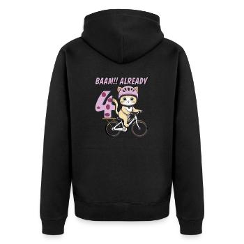 VÉLO CHAT BAAM !! DÉJÀ QUATRE - Veste à capuche bio Premium Unisexe - noir - Dos - Nico (187cm)