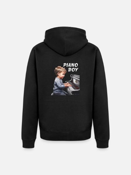 GARÇON PIANO - Veste à capuche bio Premium Unisexe - noir