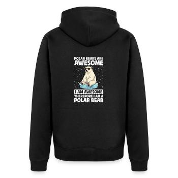 Polar Bears Are Awesome Marine Mammals Bear - Unisex Premium Organic Zip Hoodie - black - Back - Nico (187cm)