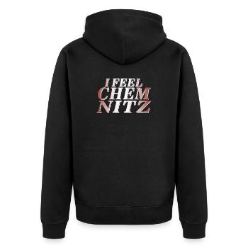 JE ME SENS CHEMNITZ - Veste à capuche bio Premium Unisexe - noir - Dos - Nico (187cm)