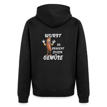 SAUCISSE IL N’Y A PAS BESOIN DE LÉGUMES - Veste à capuche bio Premium Unisexe - noir - Dos - Nico (187cm)