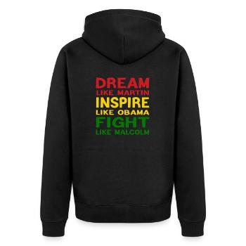 Inspirational Black History Leaders Funny Dream - Unisex Premium Organic Zip Hoodie - black - Back - Nico (187cm)