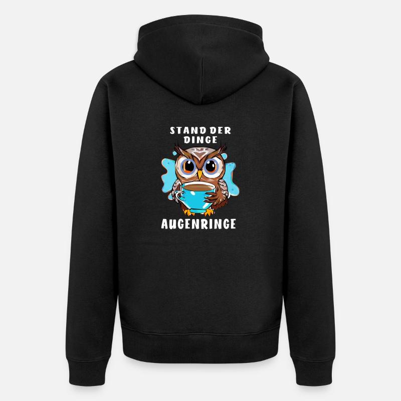 EULE STAND DER DINGE AUGENRINGE - Unisex Premium Bio Zip Hoodie - Schwarz