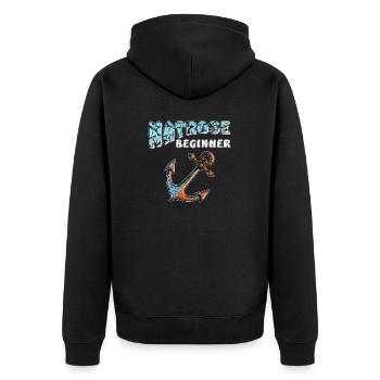 SCHIFFANKER MATROSE BEGINNER - Unisex Premium Bio Zip Hoodie - Schwarz - Hinten - Nico (187cm)