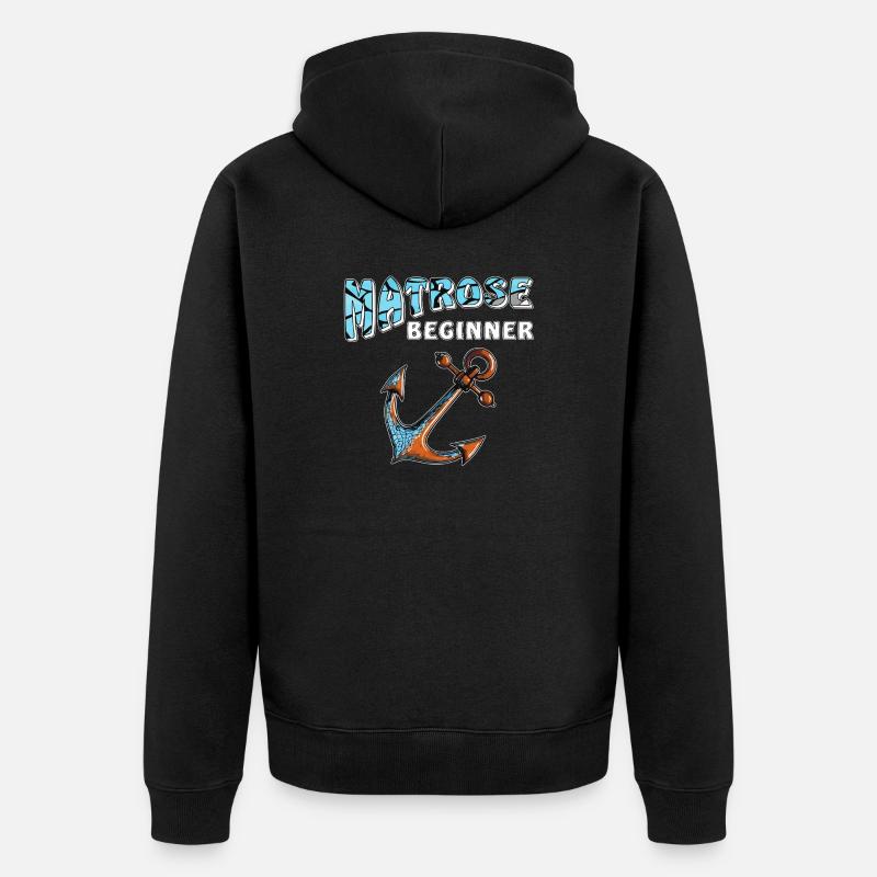 SCHIFFANKER MATROSE BEGINNER - Unisex Premium Bio Zip Hoodie - Schwarz