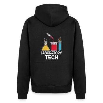 Technicien de laboratoire Drôle MLS Scientifique de laboratoire Médical - Veste à capuche bio Premium Unisexe - noir - Dos - Nico (187cm)
