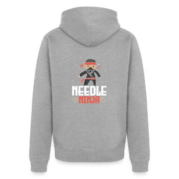 Aiguille Ninja Acupuncture TCM Alternative Chinoise - Veste à capuche bio Premium Unisexe - gris chiné - Dos - Nico (187cm)