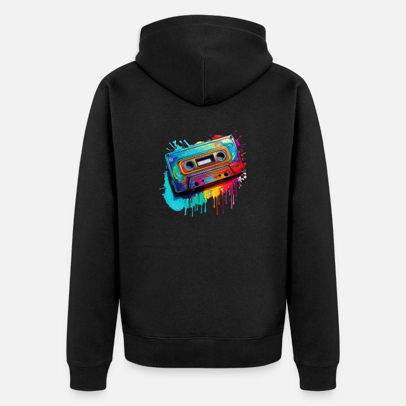 Cassette musicale - Veste à capuche bio Premium Unisexe - noir