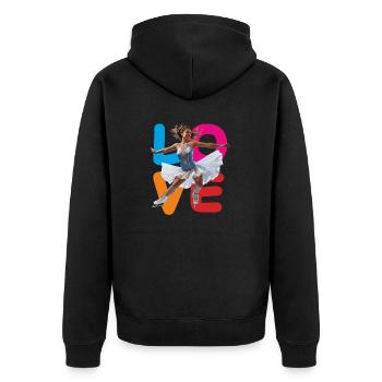 L’AMOUR DU PATINAGE ARTISTIQUE - Veste à capuche bio Premium Unisexe - noir - Dos - Nico (187cm)