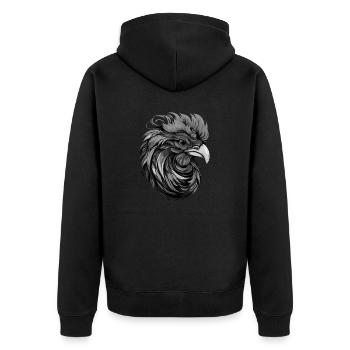 Portrait de coq - Veste à capuche bio Premium Unisexe - noir - Dos - Nico (187cm)