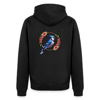 Geai bleu Cyanocitta Cristata Ornithologue - Veste à capuche bio Premium Unisexe - noir - Dos - Nico (187cm)