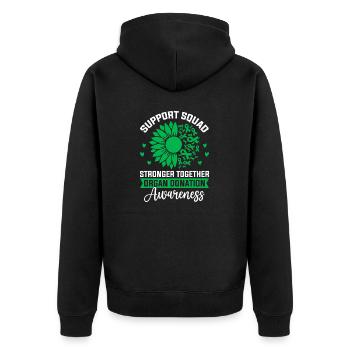 Support Squad Stronger Together Green Ribbon - Unisex Premium Organic Zip Hoodie - black - Back - Nico (187cm)