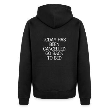 aujourd’hui a été annulé retourner au lit - Veste à capuche bio Premium Unisexe - noir - Dos - Nico (187cm)