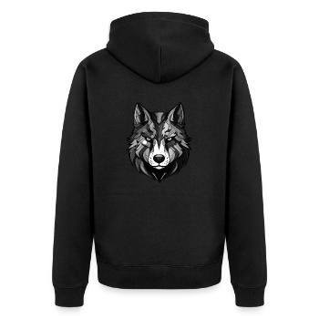 Portrait de chien husky - Veste à capuche bio Premium Unisexe - noir - Dos - Nico (187cm)