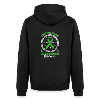 Support Squad Organ Donation Green Ribbon Kidney - Unisex Premium Organic Zip Hoodie - black - Back - Nico (187cm)