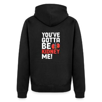 Du musst Niere sein Ich Grünes Band Lustige Niere - Unisex Premium Bio Zip Hoodie - Schwarz - Hinten - Nico (187cm)