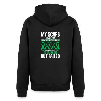 Mes cicatrices racontent une histoire Green Ribbon Kidney Disease - Veste à capuche bio Premium Unisexe - noir - Dos - Nico (187cm)