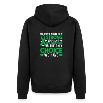 Wir wissen nicht, wie stark wir sind, bis die Niere - Unisex Premium Bio Zip Hoodie - Schwarz - Hinten - Nico (187cm)