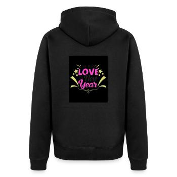 Nouvel An 6 - Veste à capuche bio Premium Unisexe - noir - Dos - Nico (187cm)
