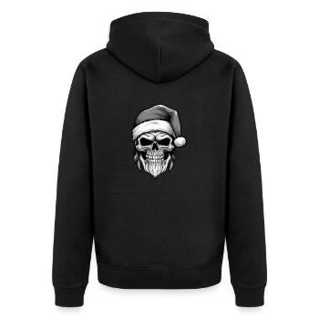 Santa Claus Skull - Unisex Premium Organic Zip Hoodie - black - Back - Nico (187cm)