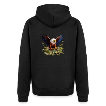 Aigle, Argent - Veste à capuche bio Premium Unisexe - noir - Dos - Nico (187cm)
