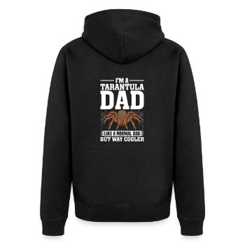 Tarantel Papa Lustig Behaarte Spinne Spinnentier Papa - Unisex Premium Bio Zip Hoodie - Schwarz - Hinten - Nico (187cm)