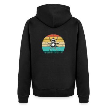 Lustige Spinnen Retro Spinnentier Tarantel Spinnen - Unisex Premium Bio Zip Hoodie - Schwarz - Hinten - Nico (187cm)