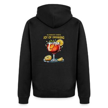 DRINK SPRITZ JOY OF DRINKING - Unisex Premium Organic Zip Hoodie - black - Back - Nico (187cm)