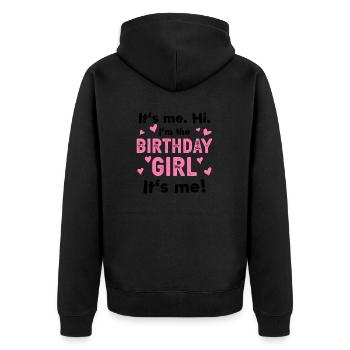 birthday girl black 2 omg die ist ja so poetisch - Unisex Premium Bio Zip Hoodie - Schwarz - Hinten - Nico (187cm)