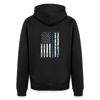 Fishing - Unisex Premium Bio Zip Hoodie - Schwarz - Hinten - Nico (187cm)