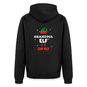 eleven haha artboard 1 copy 3 - Unisex Premium Organic Zip Hoodie - black - Back - Nico (187cm)