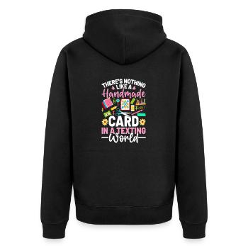 Carte faite à la main Scrapbooking Artisanat en papier drôle - Veste à capuche bio Premium Unisexe - noir - Dos - Nico (187cm)