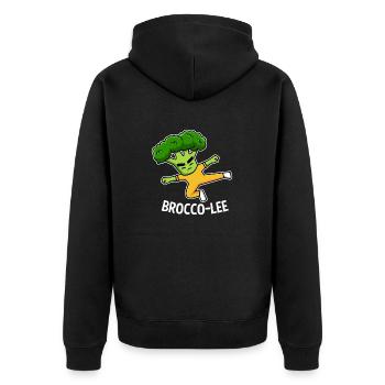 Karate Broccoli Martial Arts Martial Arts Fighter - Unisex Premium Organic Zip Hoodie - black - Back - Nico (187cm)