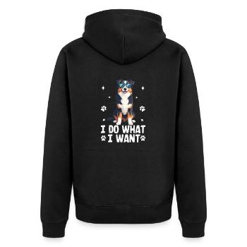 Je fais ce que je veux Funny Heeler Australian Cattle - Veste à capuche bio Premium Unisexe - noir - Dos - Nico (187cm)